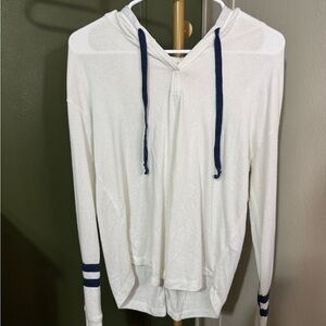 Hollister Cream Hoodie with Blue Accents
